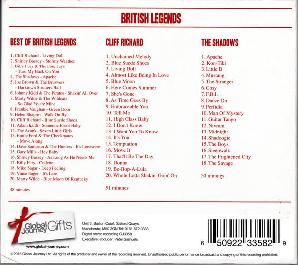 Cliff Richard, Shadows, The, Shirley Bassey - British Legends