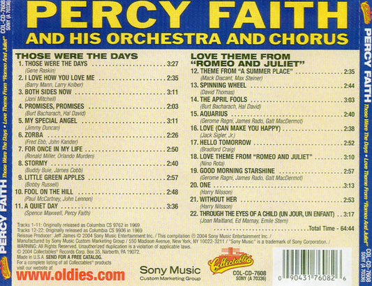 Percy Faith And His Orchestra And Chorus - Those Were The Days · Love Theme From Romeo And Juliet''