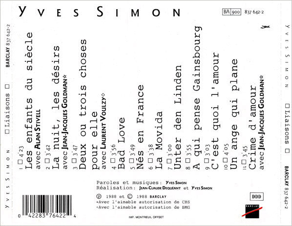 Yves Simon - Liaisons