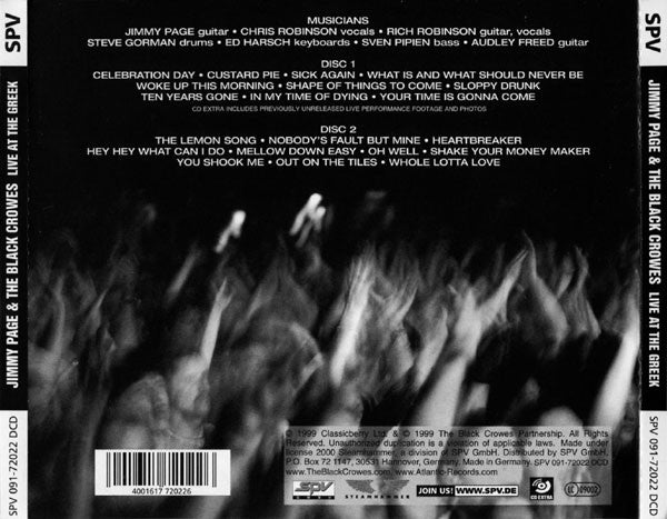 The Jimmy Page & Black Crowes - Live At The Greek