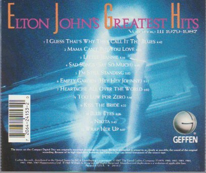 Elton John - Greatest Hits Volume III 1979-1987