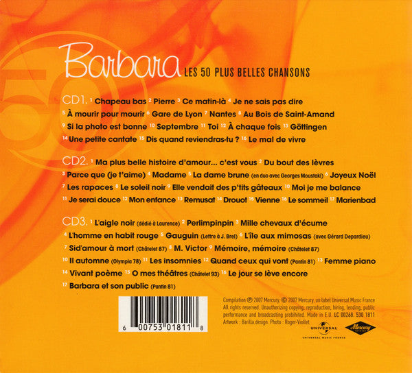 Barbara (5) - Les 50 Plus Belles Chansons