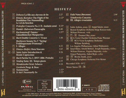 Jascha Heifetz - Selections From The Heifetz Collection