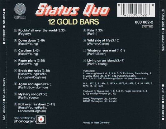 Status Quo - 12 Gold Bars