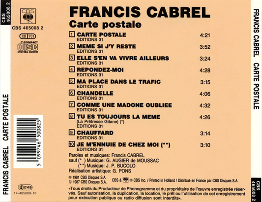 Francis Cabrel – Carte Postale