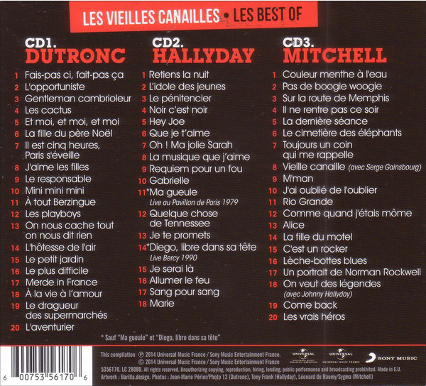 Les Vieilles Canailles Dutronc, Hallyday, Mitchell Les Best Of