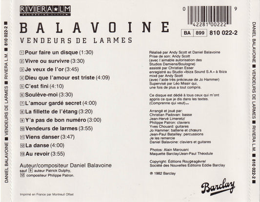 Daniel Balavoine - Vendeurs De Larmes