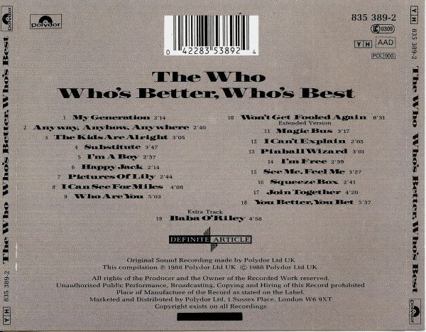 The Who – Who's Better, Who's Best