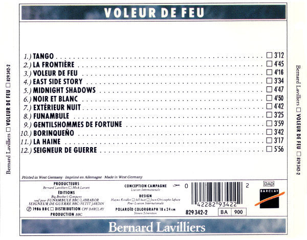 Bernard Lavilliers - Voleur De Feu