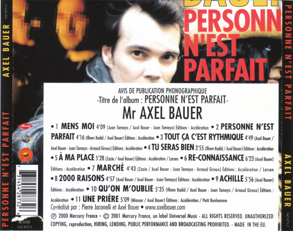 Axel Bauer – Personne N'Est Parfait