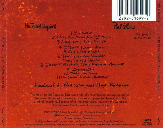 Phil Collins - No Jacket Required