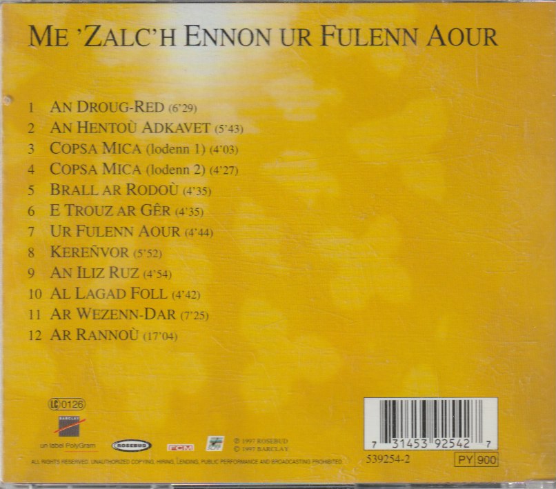 Denez Prigent - Me 'Zalc'h Ennon Ur Fulenn Aour