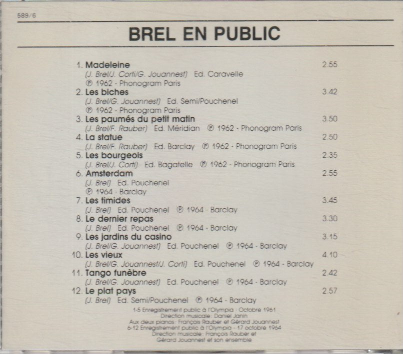 Jacques Brel - En Public