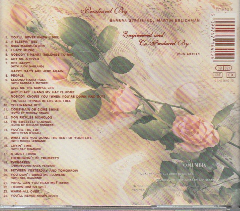 Barbra Streisand – Highlights From Just For The Record...