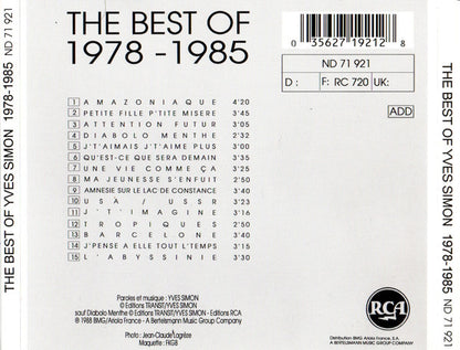 Yves Simon - The Best Of 1978-1985
