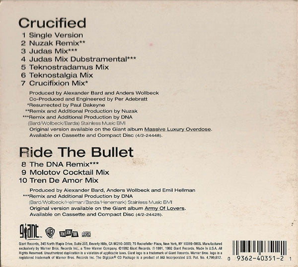 Army Of Lovers - Crucified / Ride The Bullet