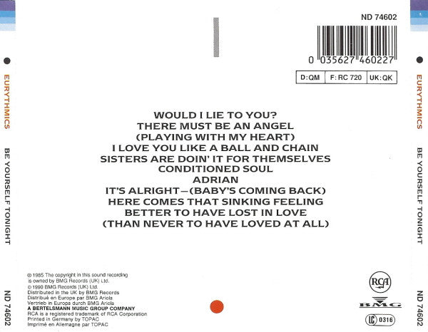 Eurythmics - Be Yourself Tonight