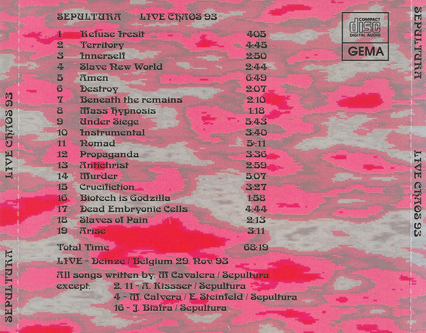 Sepultura - Live Chaos 93