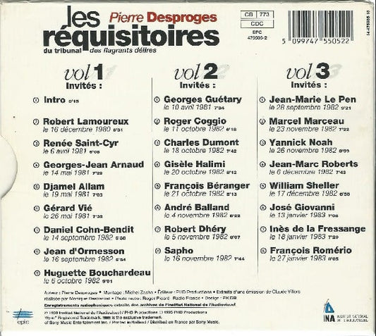 Pierre Desproges - Les Réquisitoires Du Tribunal Des Flagrants Délires Vol 1 Vol 2 Vol 3