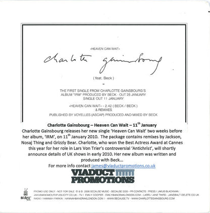 Charlotte Gainsbourg Featuring Beck - Heaven Can Wait