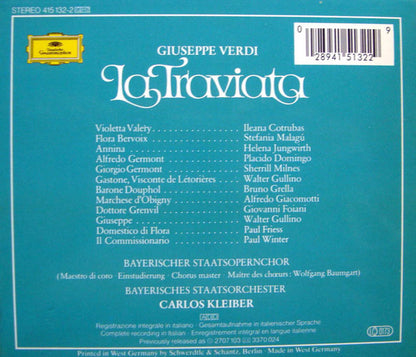 Giuseppe Verdi / Ileana Cotrubas, Placido Domingo, Sherrill Milnes, Bayerisches Staatsorchester, Carlos Kleiber - La Traviata