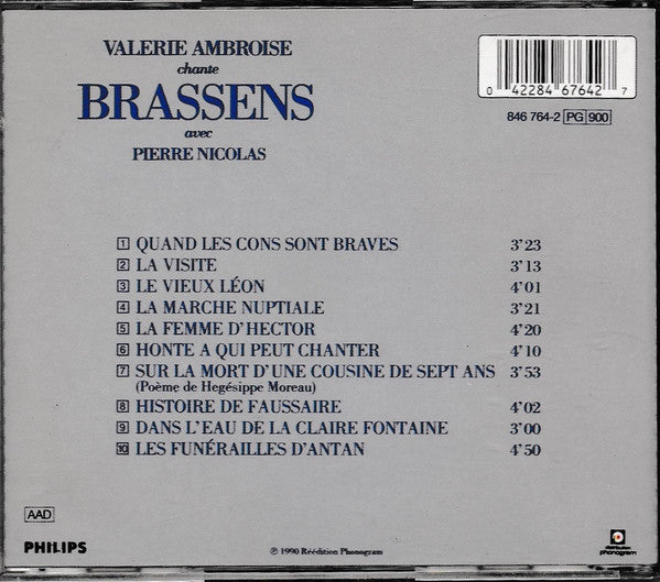 Valérie Ambroise - Chante Georges Brassens Avec Pierre Nicolas