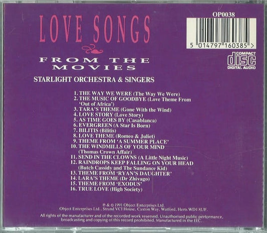 London Starlight Orchestra & Singers, The - Love Songs From The Movies