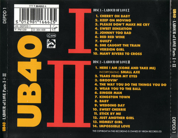 UB40 - Labour Of Love Parts I + II