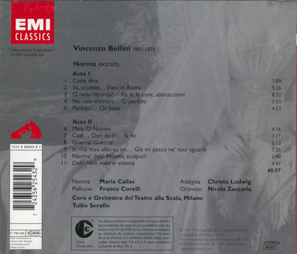 Vincenzo Bellini, Maria Callas, Franco Corelli, Christa Ludwig, Nicola Zaccaria, Orchestra Del Teatro Alla Scala, Coro Del Teatro Alla Scala, Tullio Serafin - Norma - Extraits