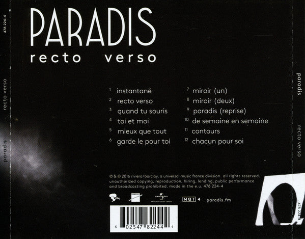 Paradis - Recto Verso