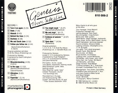 Genesis - Three Sides Live