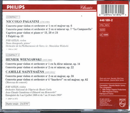 Ivry Gitlis - Paganini, Saint-Saëns, Wieniawski– L'Homme Au Violon - Concertos Pour Violon