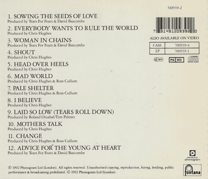 Tears For Fears – Tears Roll Down (Greatest Hits 82-92)