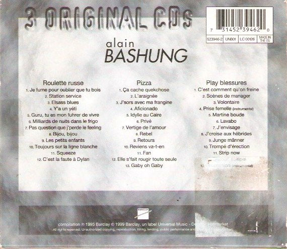 Alain Bashung - Roulette Russe / Pizza / Play Blessures
