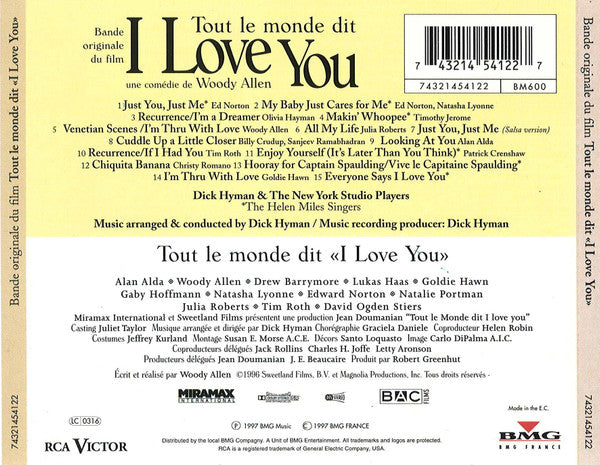 Tout le monde dit I Love You - Bande Originale du Film