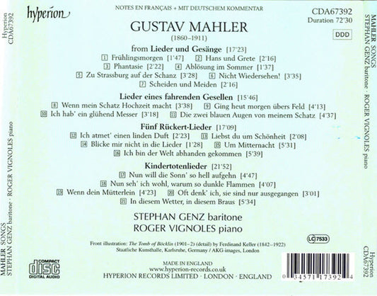 Gustav Mahler - Stephan Genz, Roger Vignoles - Songs