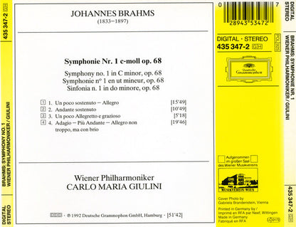 Johannes Brahms - Wiener Philharmoniker, Carlo Maria Giulini - Symphonie No.1