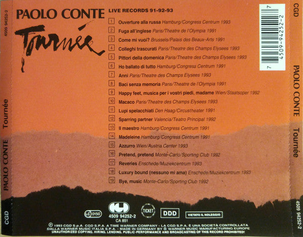 Paolo Conte - Tournée