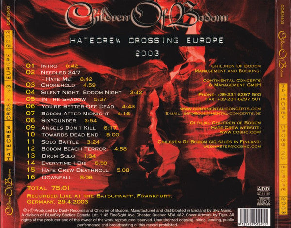 Children Of Bodom - Hatecrew Crossing Europe 2003