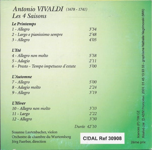 Antonio Vivaldi - Les 4 Saisons