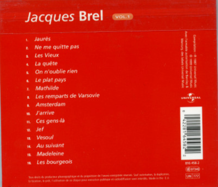 Jacques Brel - Vol.1