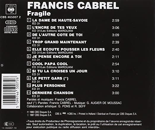 Francis Cabrel – Fragile
