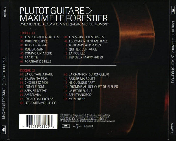 Maxime Le Forestier – Plutôt Guitare - Enregistrement Public
