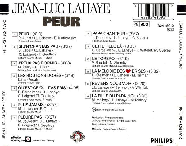 Jean-Luc Lahaye - Peur