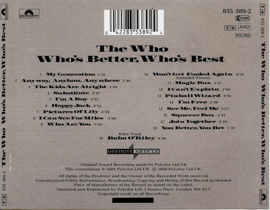 The Who – Who's Better, Who's Best