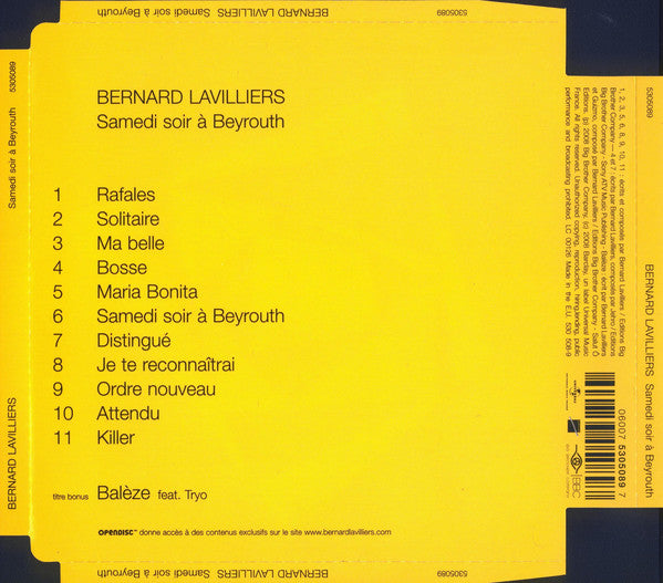 Bernard Lavilliers - Samedi Soir à Beyrouth