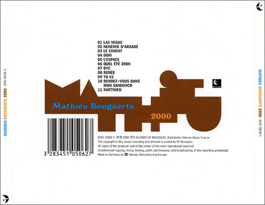 Mathieu Boogaerts ‎– 2000