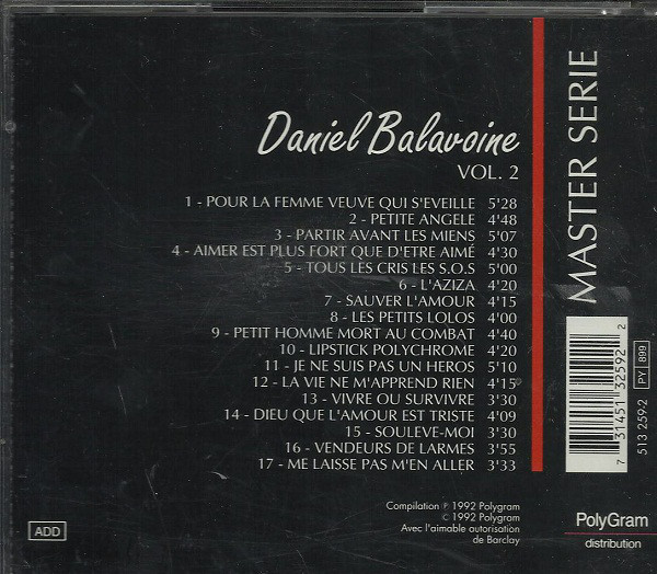 Daniel Balavoine ‎– Master Serie Vol. 2