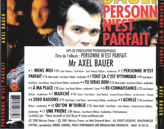 Axel Bauer ‎– Personne N'Est Parfait