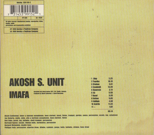 Akosh S. Unit - Imafa